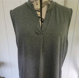 Charcoal V-Neck Sleeveless Top